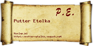 Putter Etelka névjegykártya